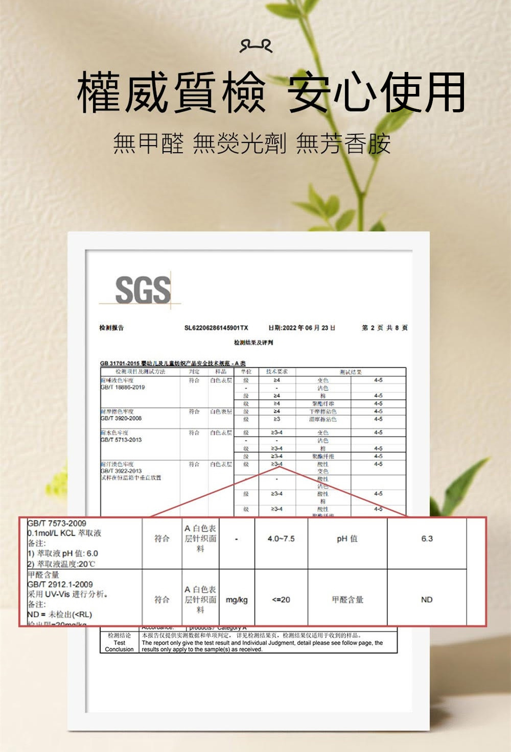 本报告仅提供实测数据和单项判定,详见检测结果页,检测结果仅适用于收到的样品。