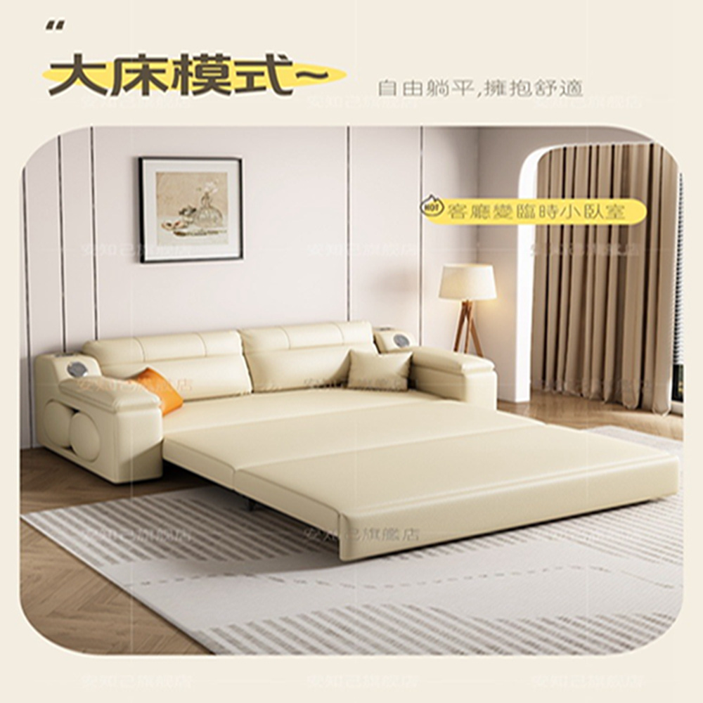 安知己旗艦店 貓抓皮沙發床 折疊兩用沙發 沙發(能儲物/能成