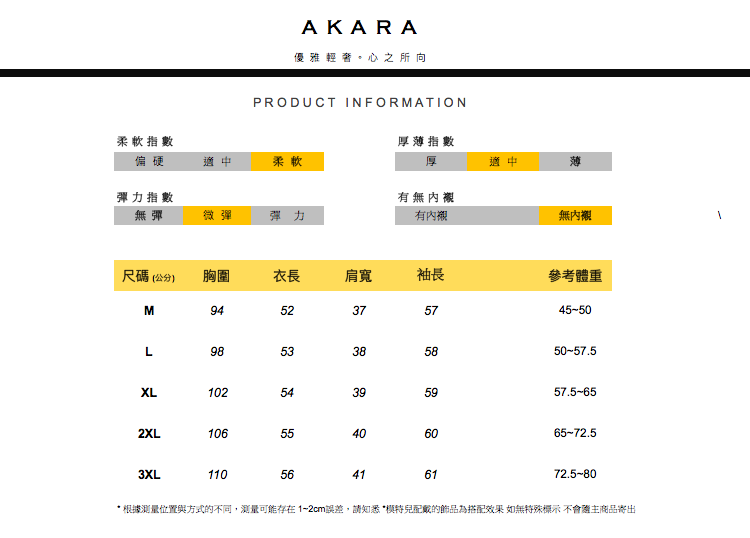 根據測量位置與方式的不同,测量可能存在12cm誤差,請知悉模特兒配戴的飾品為搭配效果 如無特殊標示不會匯主商品寄出