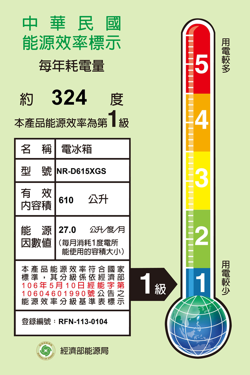 Panasonic 國際牌610公升台製玻璃四門一級節能變頻冰箱NR-D615XGS-W 含