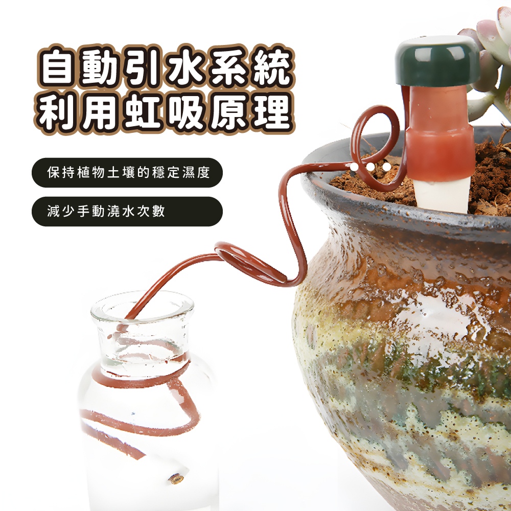 自動引水系統 利用虹吸原理 保持植物土壤的穩定濕度 減少手動澆水次數 