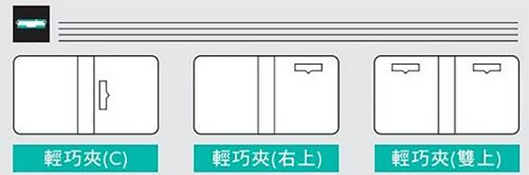 輕巧夾C 輕巧夾右上 輕巧夾雙上 