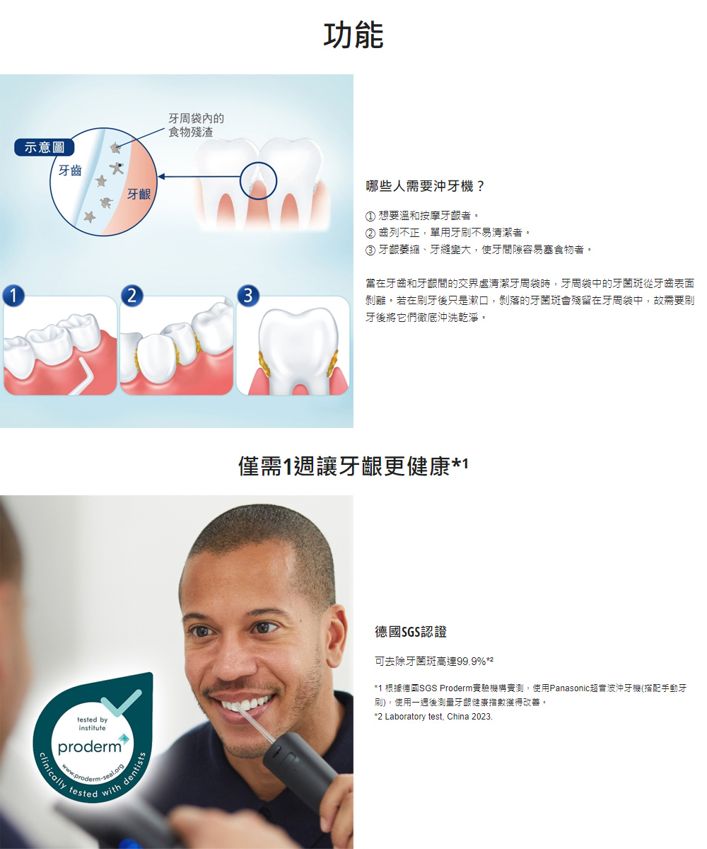 Panasonic 國際牌 無線國際電壓充電式沖牙機(EW-