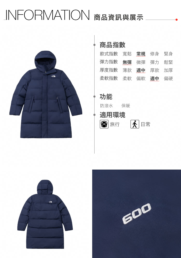 The North Face 北面男款藍色DWR防潑水連帽長