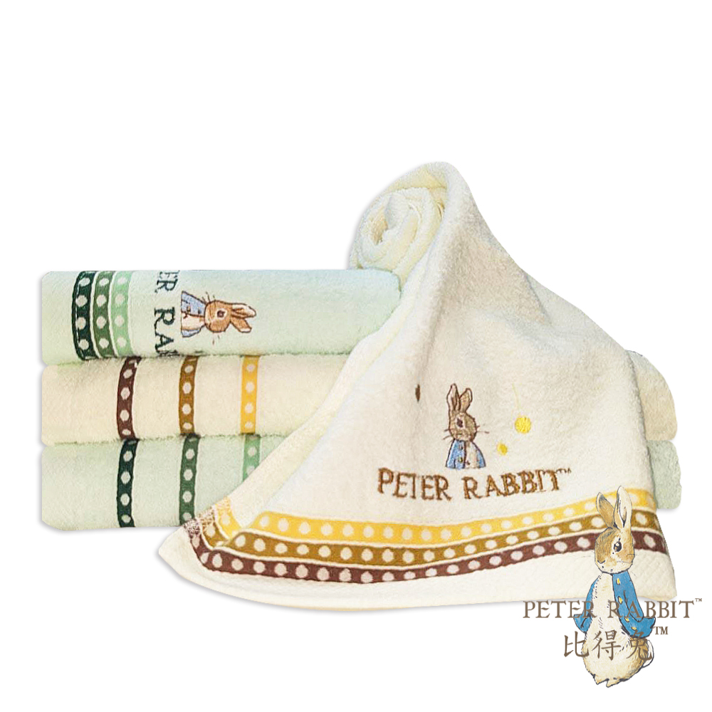 PETER RABBIT 比得兔 4入套組-純棉高支紗精繡2