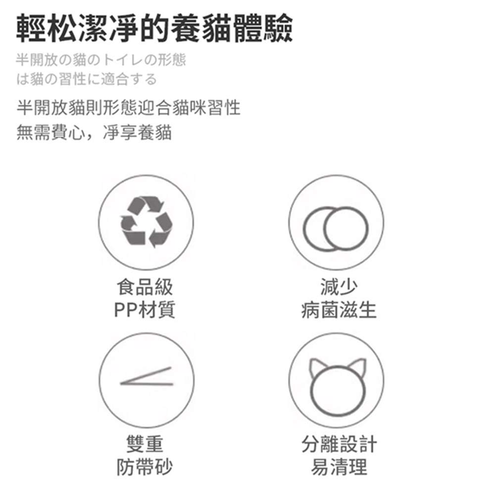 VOLER沃爾 貓砂盆 開放式大容量貓砂盆 大號（15斤內）