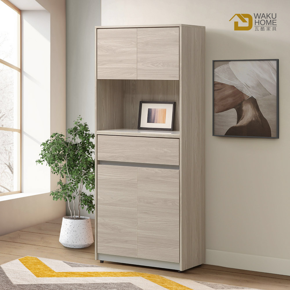 WAKUHOME 瓦酷家具 法伊恩雲杉木2.7尺岩板玄關鞋櫃