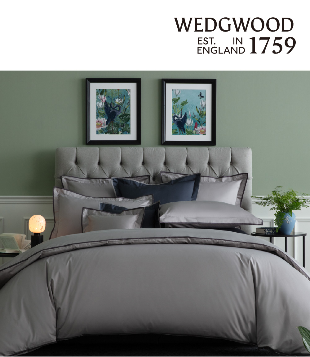 WEDGWOOD 500織長纖棉 刺繡被套1入｜Solid 