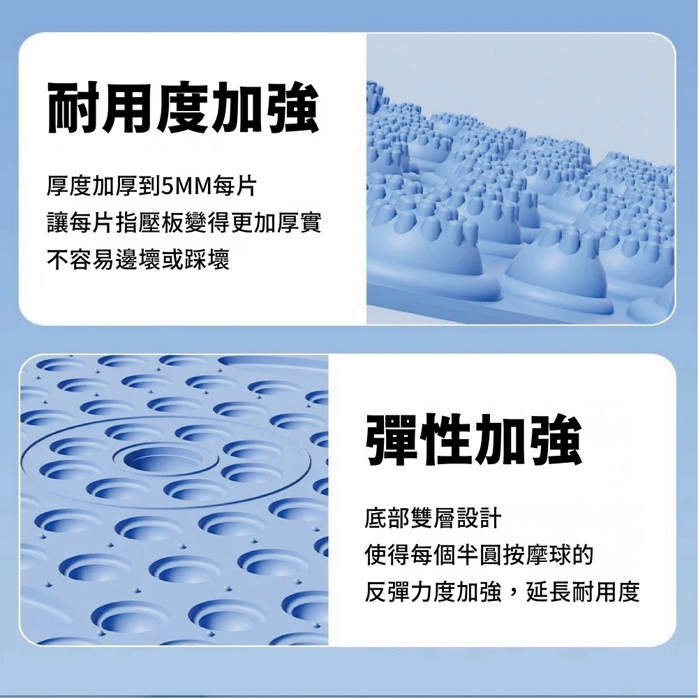 讓每片指壓板變得更加厚實