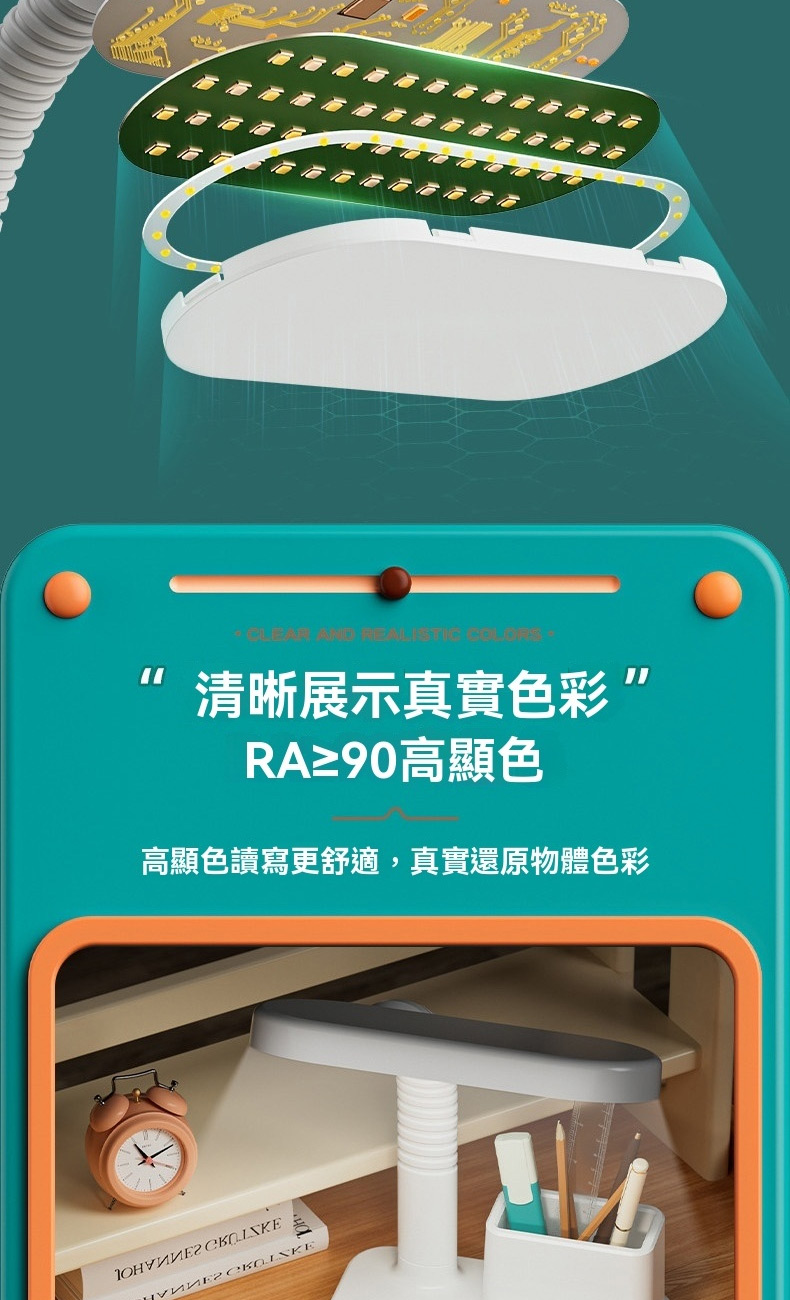 清晰展示真實色彩 RA90高顯色 高顯色讀寫更舒適,真實還原物體色彩 