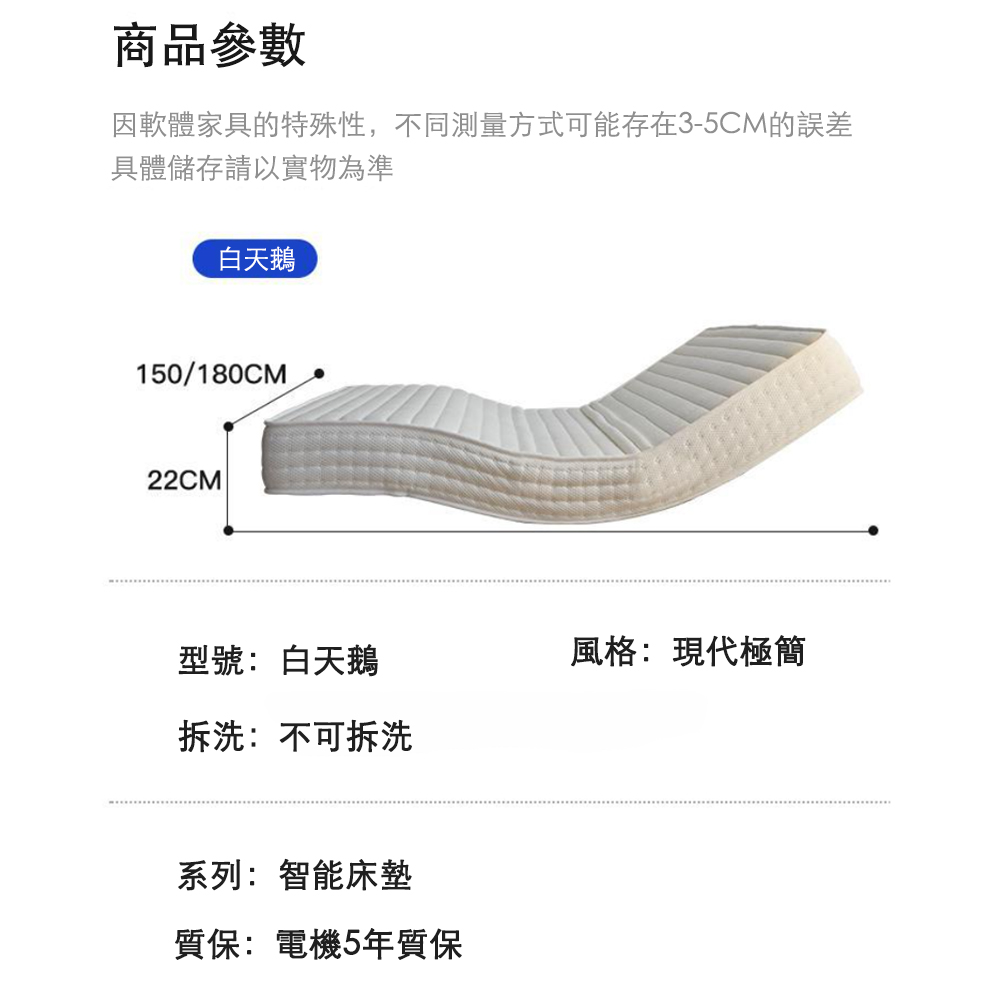 因軟體家具的特殊性,不同測量方式可能存在35CM的誤差