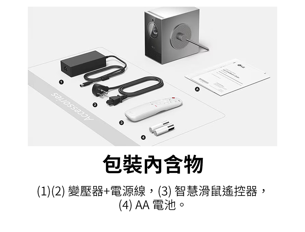 包裝內含物 12變壓器電源線,3智慧滑鼠遙控器, 