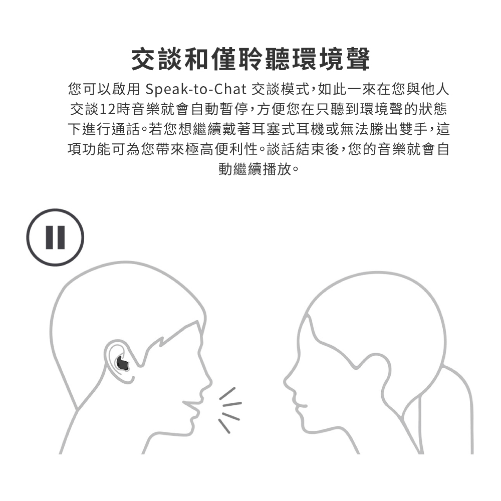 您可以啟用 SpeaktoChat 交談模式,如此一來在您與他人