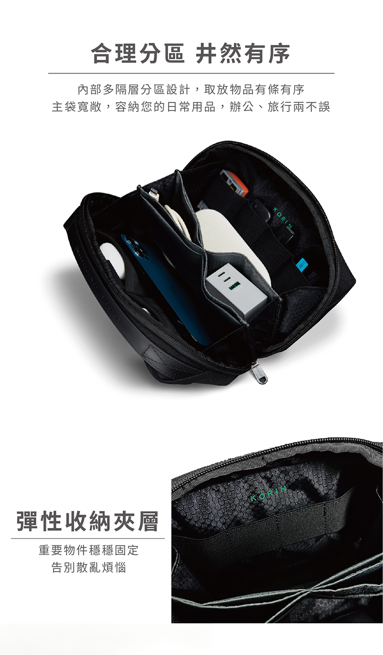 主袋寬敞,容納您的日常用品,辦公、旅行兩不誤