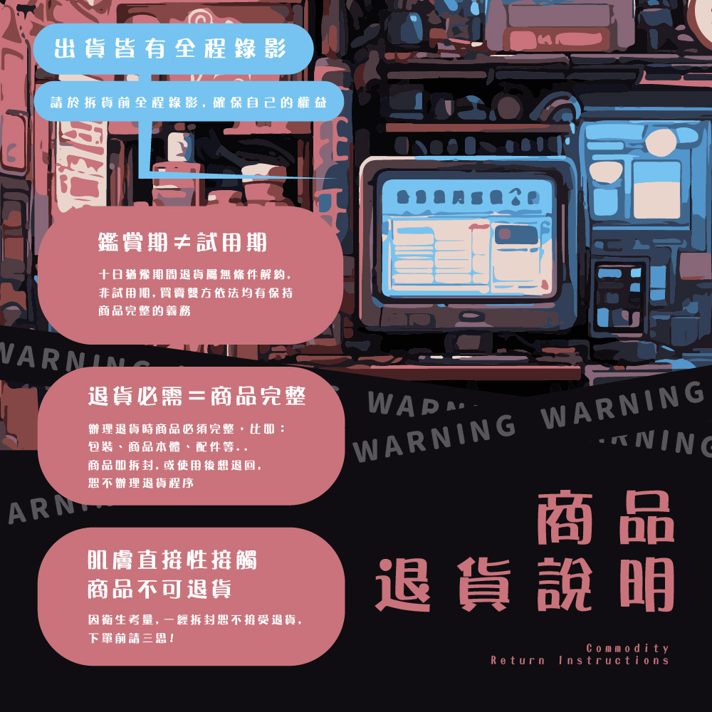 因衛生考量, 一經拆封恕不接受退貨,