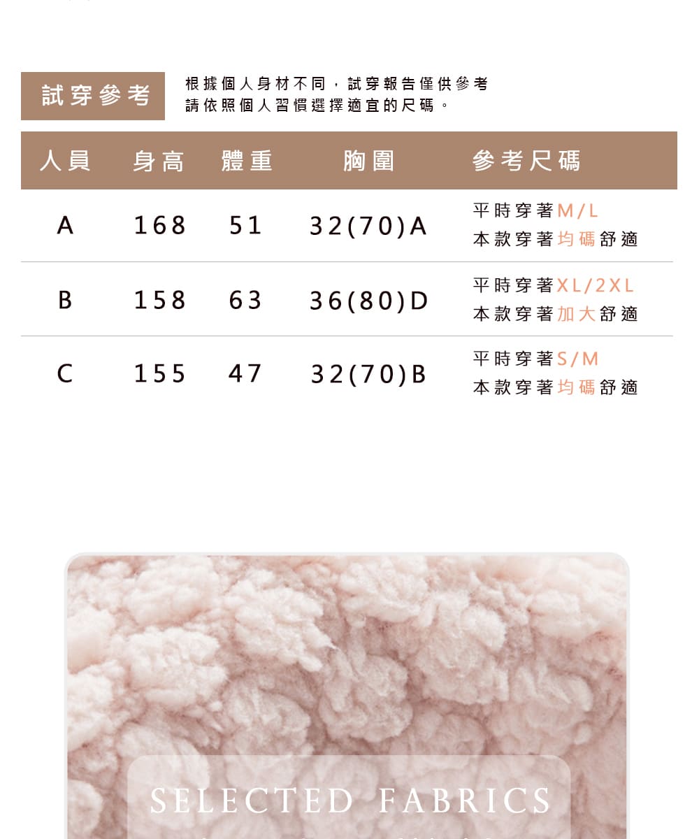 根據個人身材不同,試穿報告僅供參考