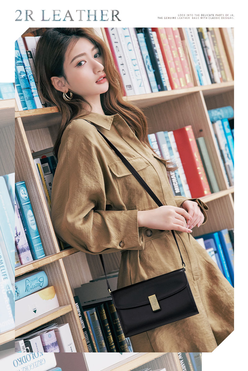 2R 手工真皮 艾碧牛皮WOC設計隨身斜背mini長夾包(多