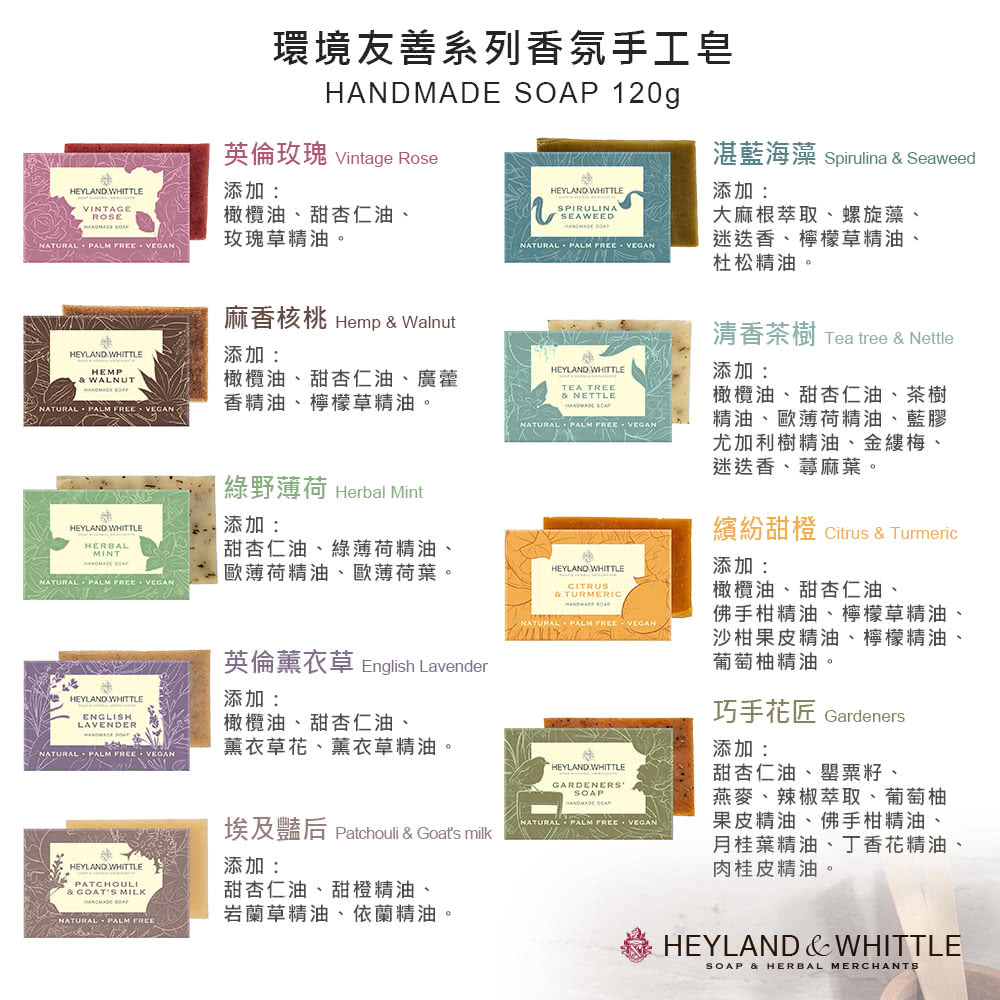 H&W 英倫薇朵 浪漫花語香氛皂優惠組(手工皂120gx3+