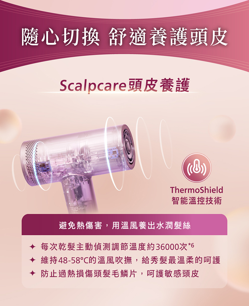 維持4858的溫風吹撫,給秀髮最溫柔的呵護