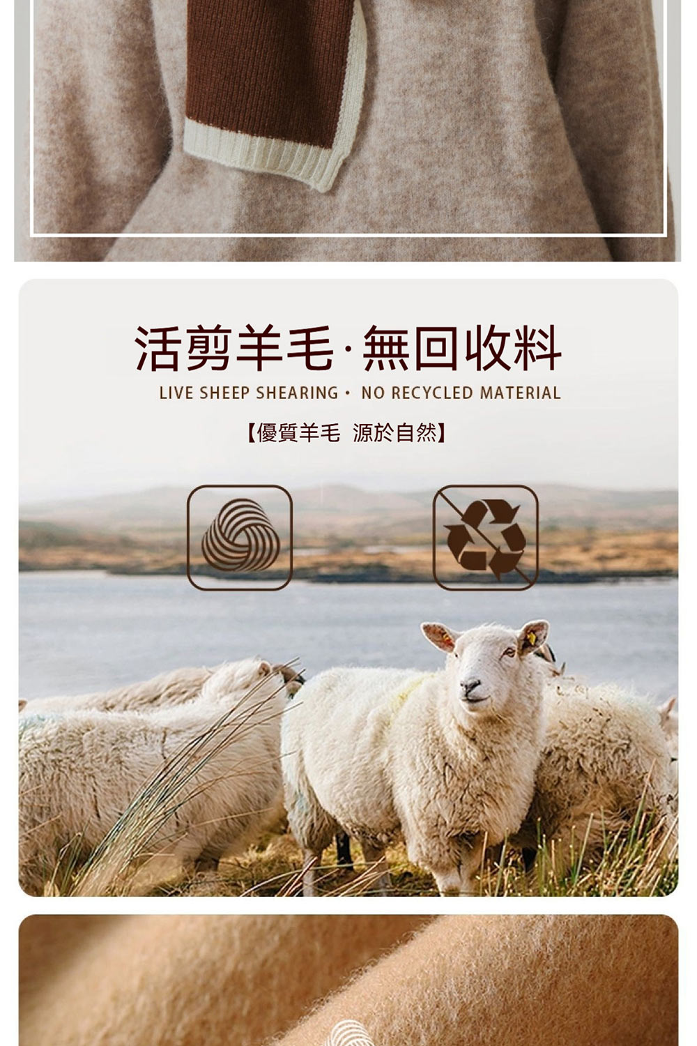 活剪羊毛無回收料 優質羊毛 源於自然 