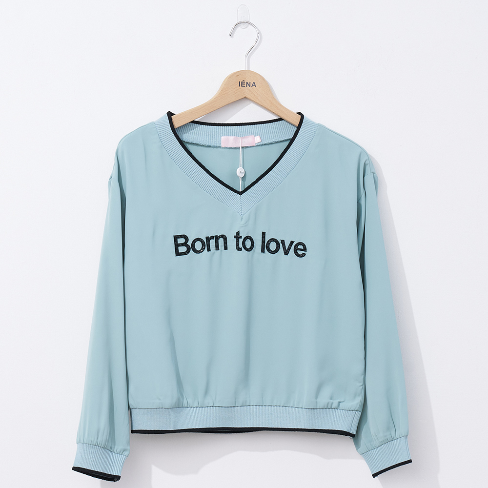 IENA V領異素材拼接上衣(#4235018 長袖上衣、休