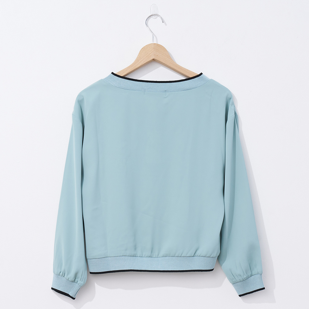 IENA V領異素材拼接上衣(#4235018 長袖上衣、休