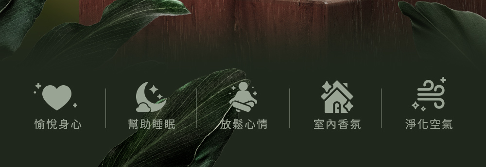 愉悅身心 幫助睡眠 放鬆心情 室內香氛 淨化空氣 
