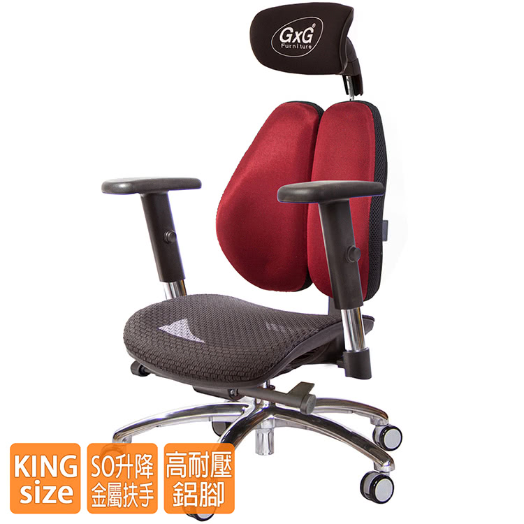 GXG 吉加吉 大網座 雙背工學椅 鋁腳/SO金屬扶手(TW