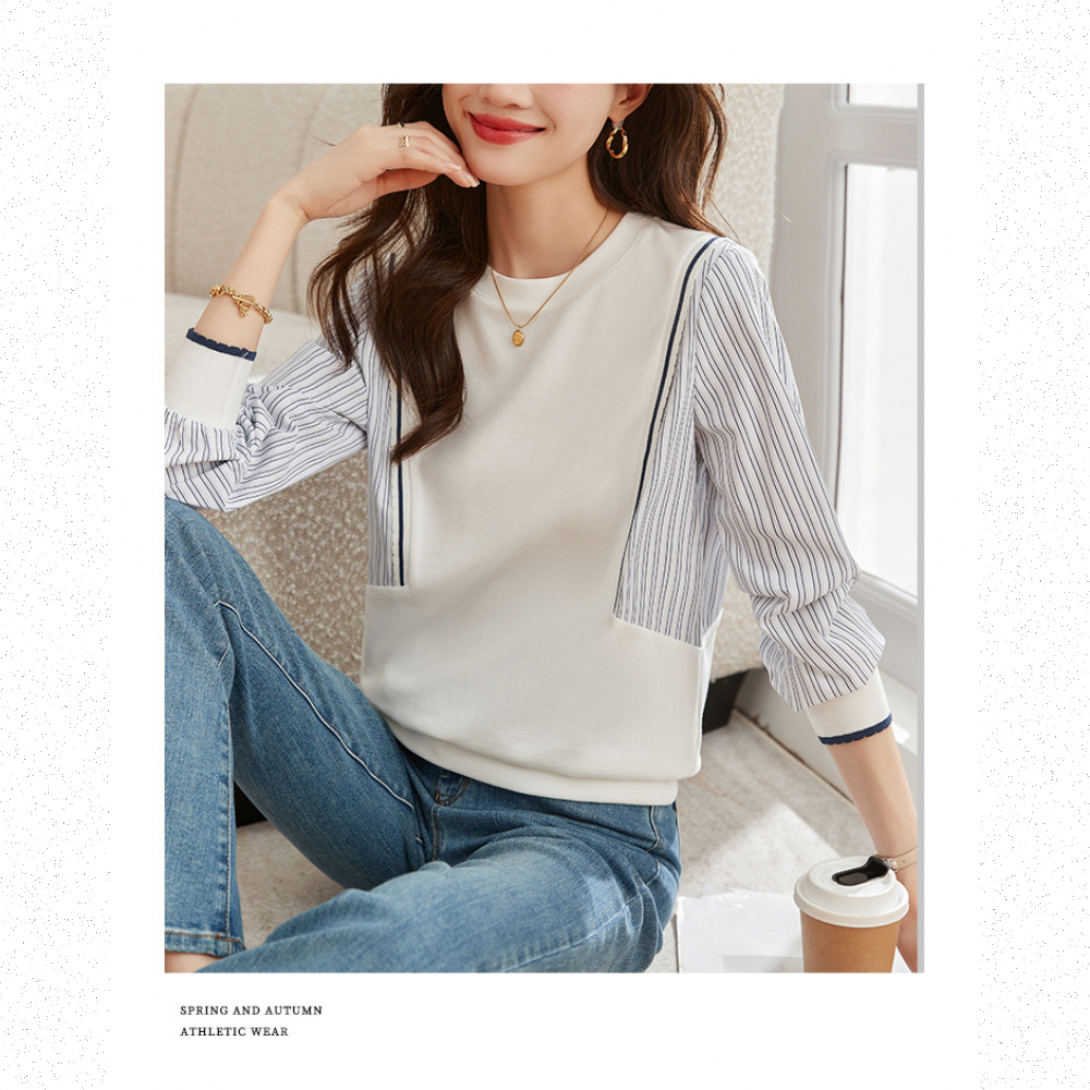 Very Buy 非常勸敗 預購/假兩件復古條紋棉質上衣女設