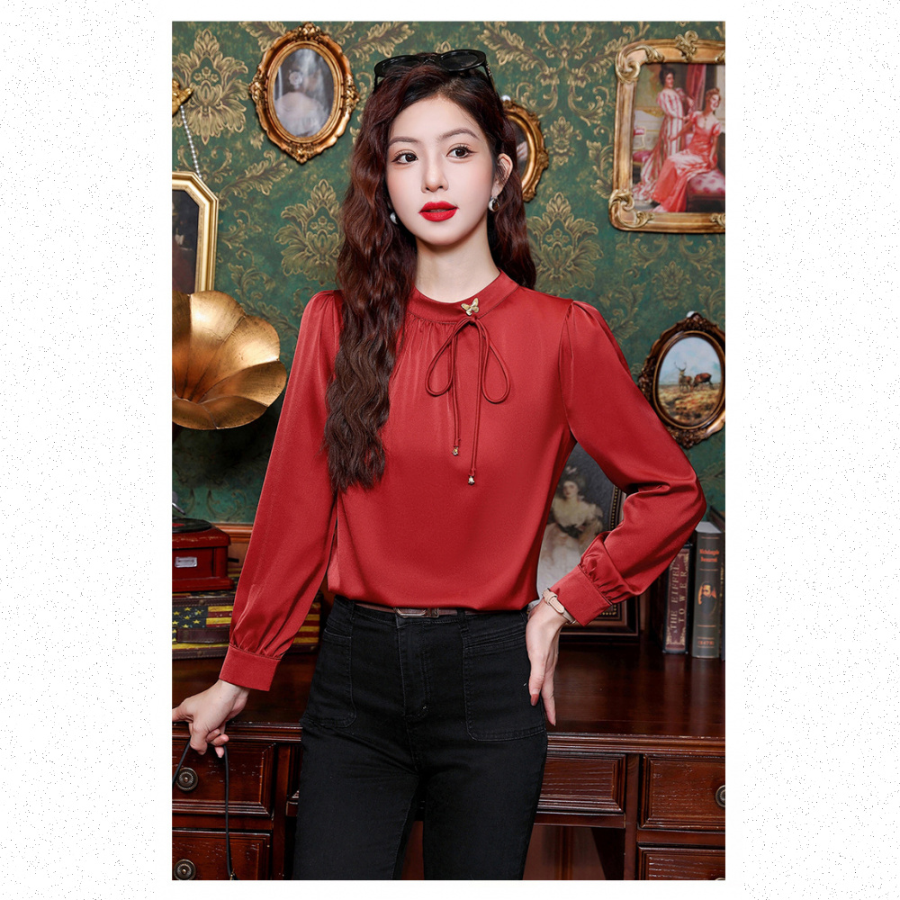 Very Buy 非常勸敗 預購/輕奢氣質醋酸緞面內搭上衣秋