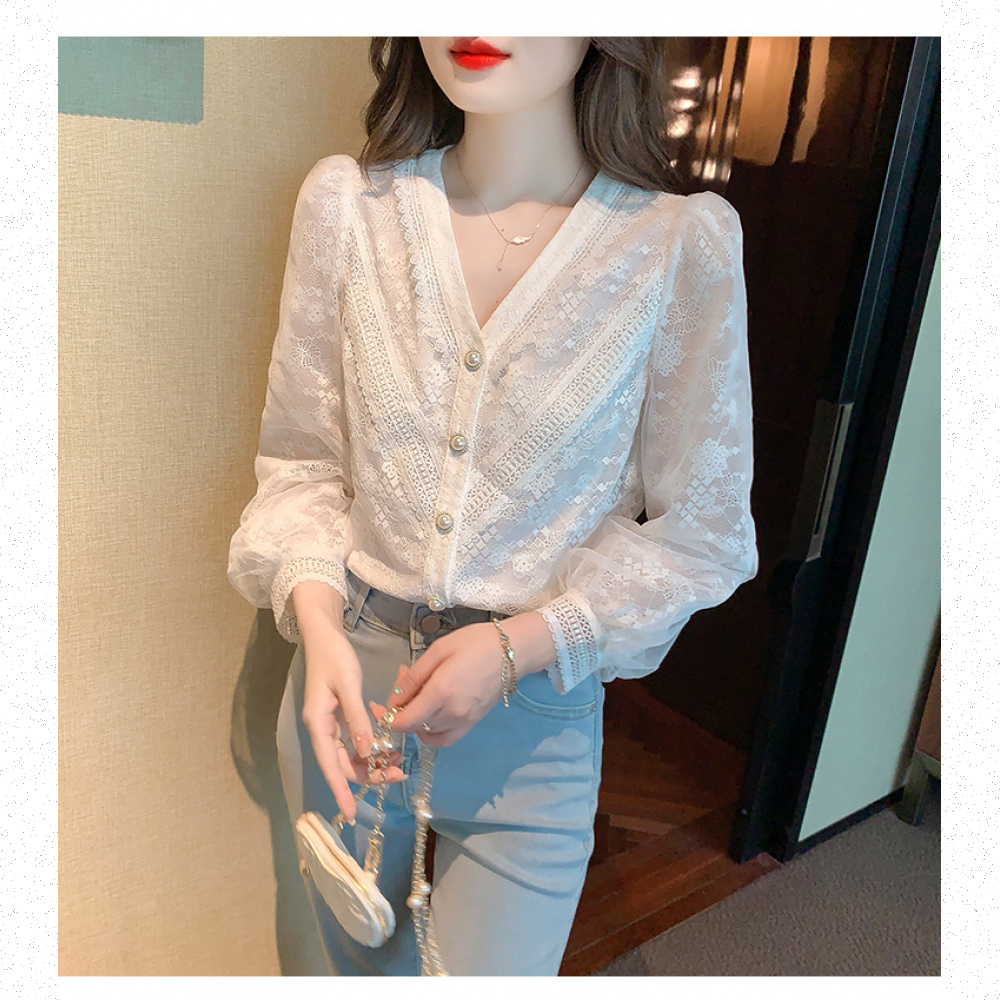 Very Buy 非常勸敗 預購/法式v領長袖襯衫女秋季年歐