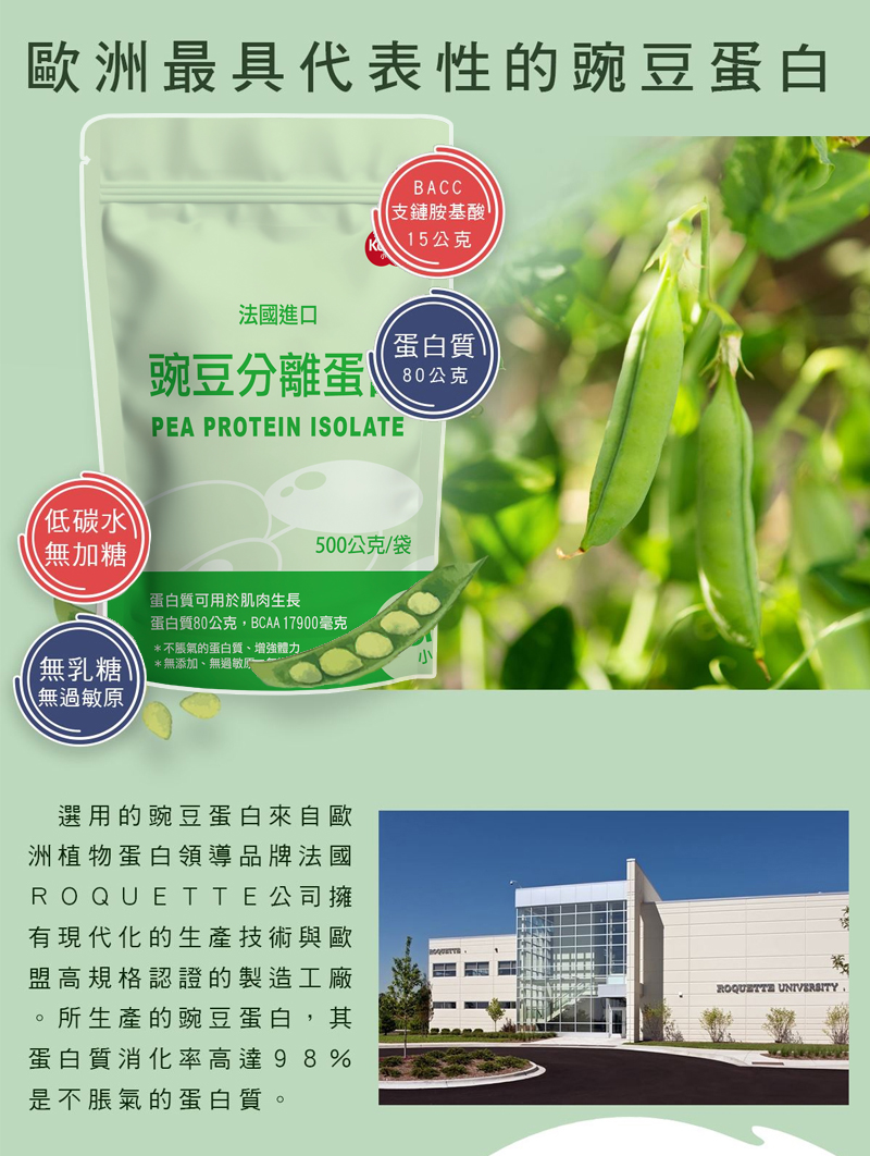 小森komori 碗豆分離蛋白 500g/袋(法國產 無添加