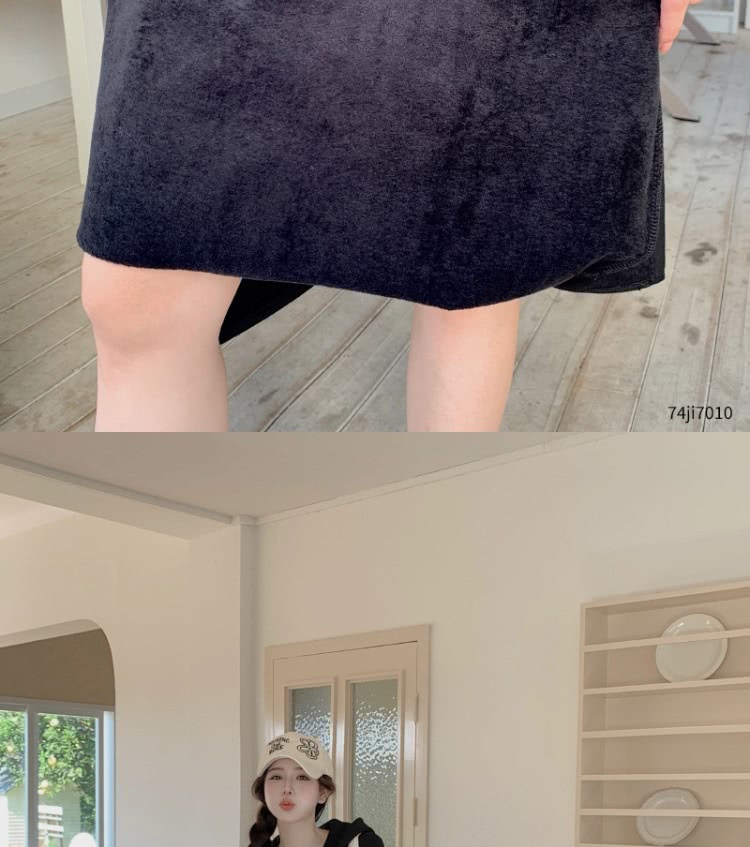 米蘭精品 洋裝長袖連身裙(冬季加絨連帽拉鏈長款衛衣純色女裙子
