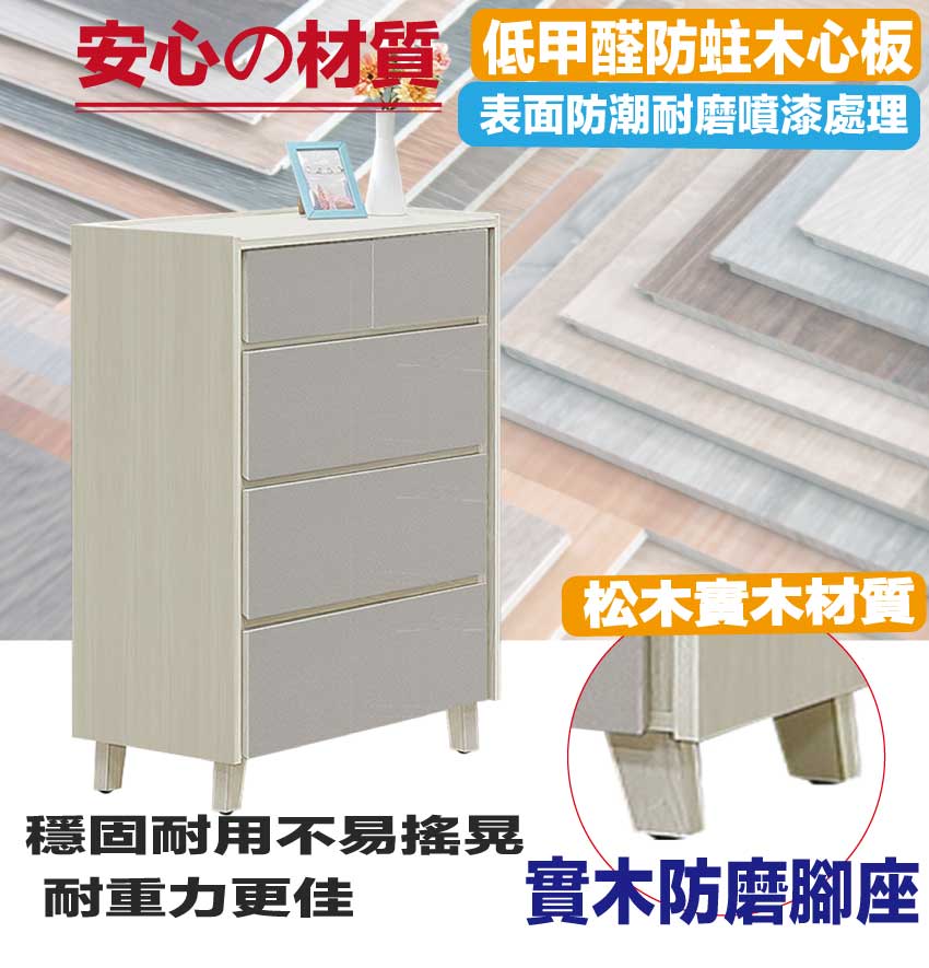 文創集 艾蘿2.6尺四抽斗櫃 推薦