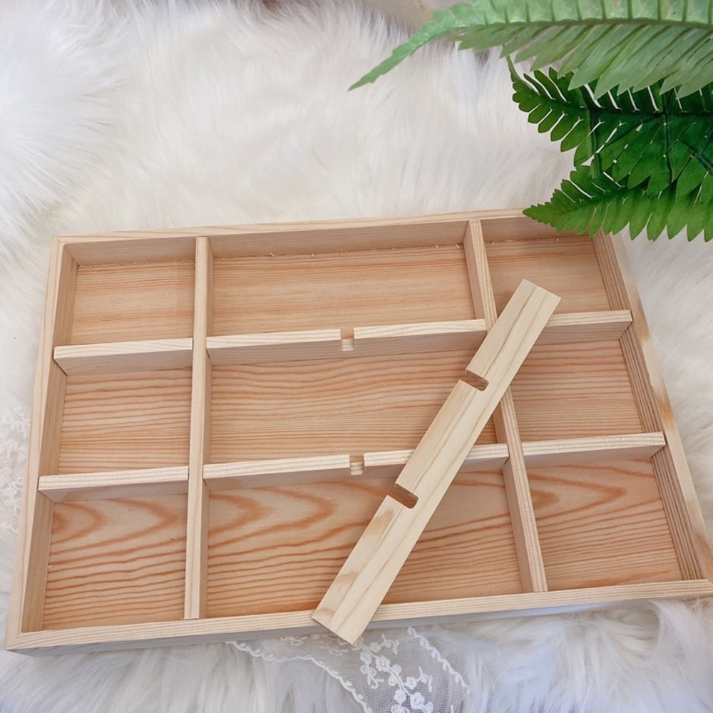 無名精選 可拆 木質展示盤-大12格(耳環收納 展示架 小卡