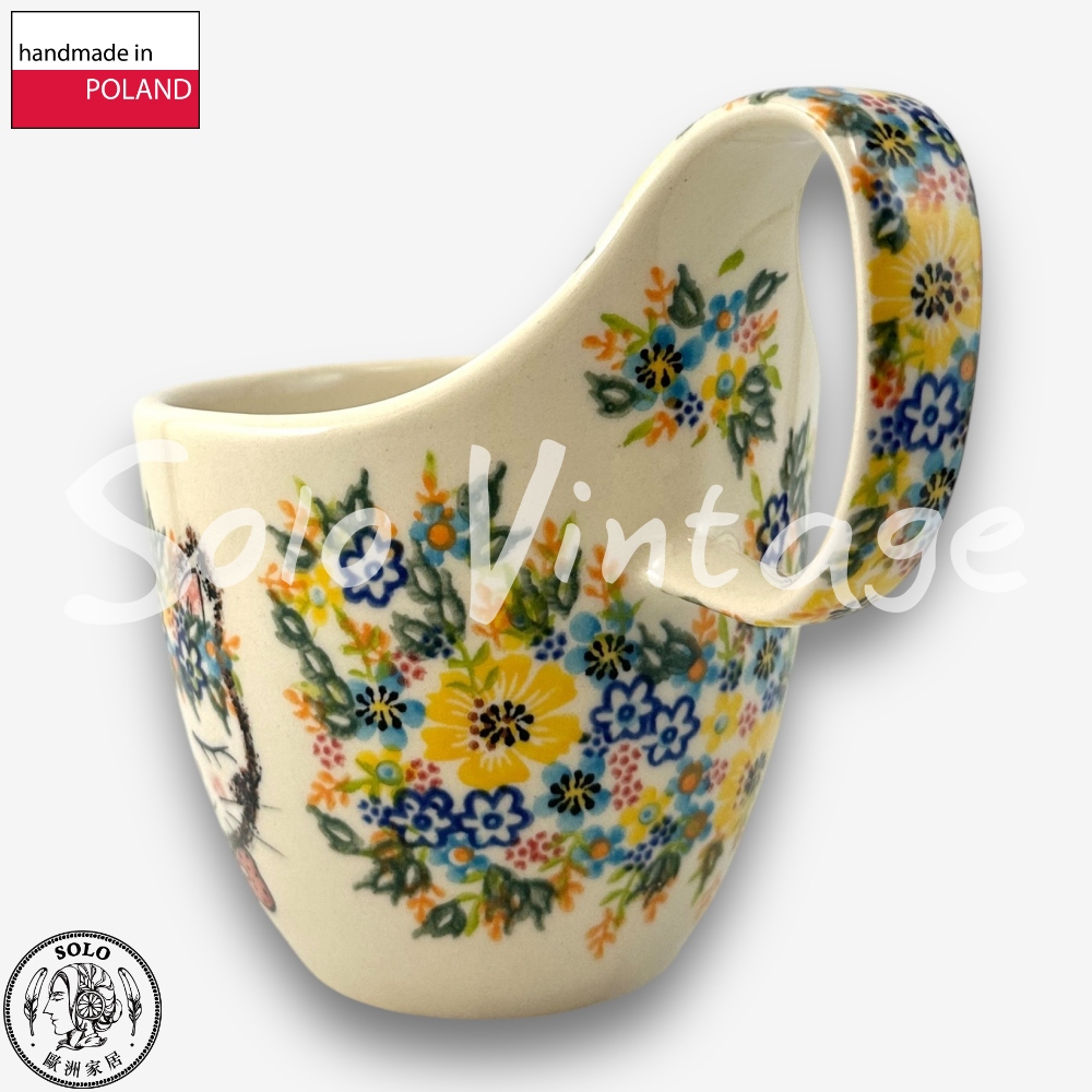 波蘭陶 Vena 波蘭陶 400ML 手把碗 花冠俏貓系列優