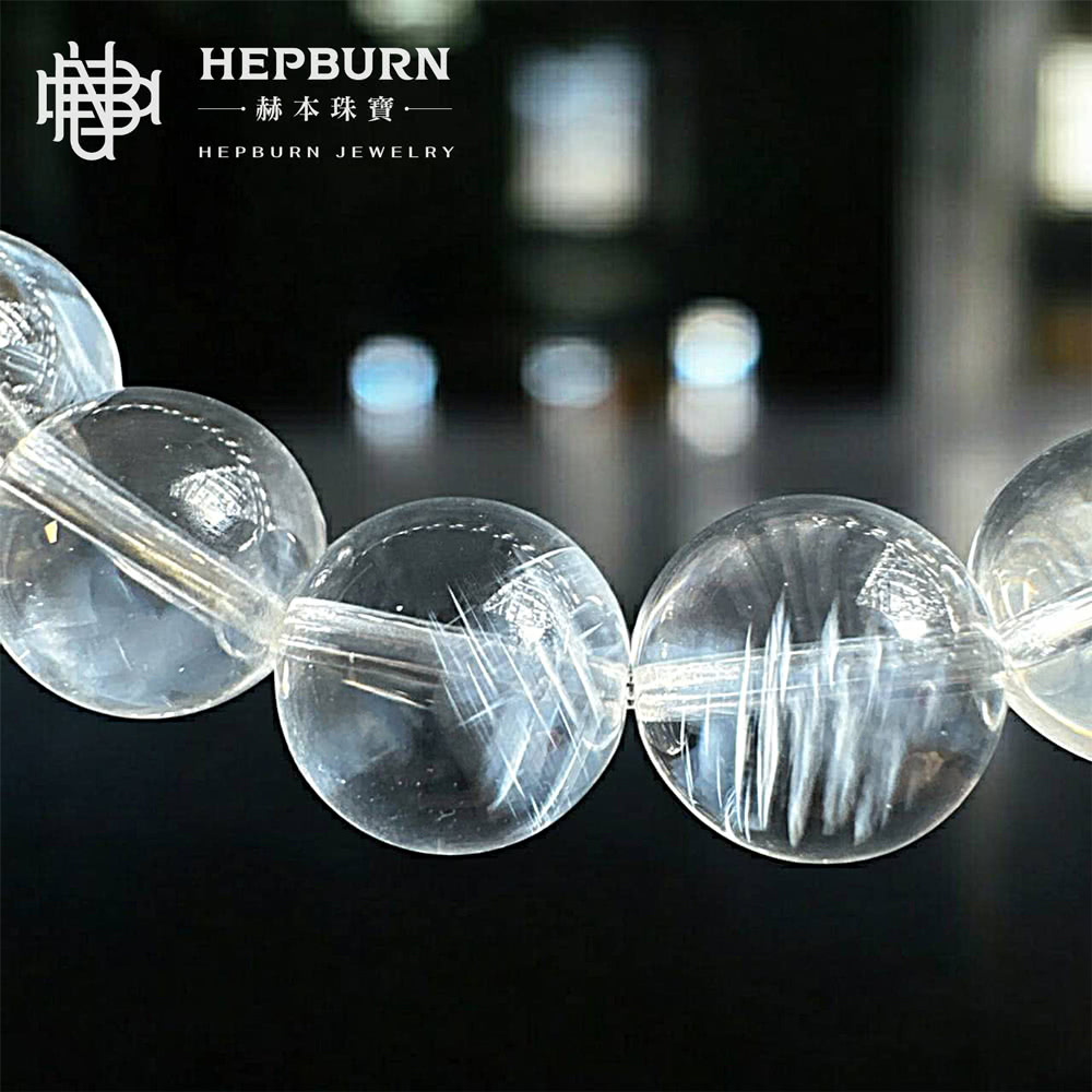 赫本珠寶 收藏級5A冰透藍羽毛-藍針水晶手鍊(10mm)評價