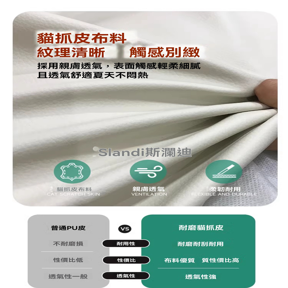 斯瀾迪 三人位2米 加粗實木-海綿坐墊(泡芙沙發 直排沙發 