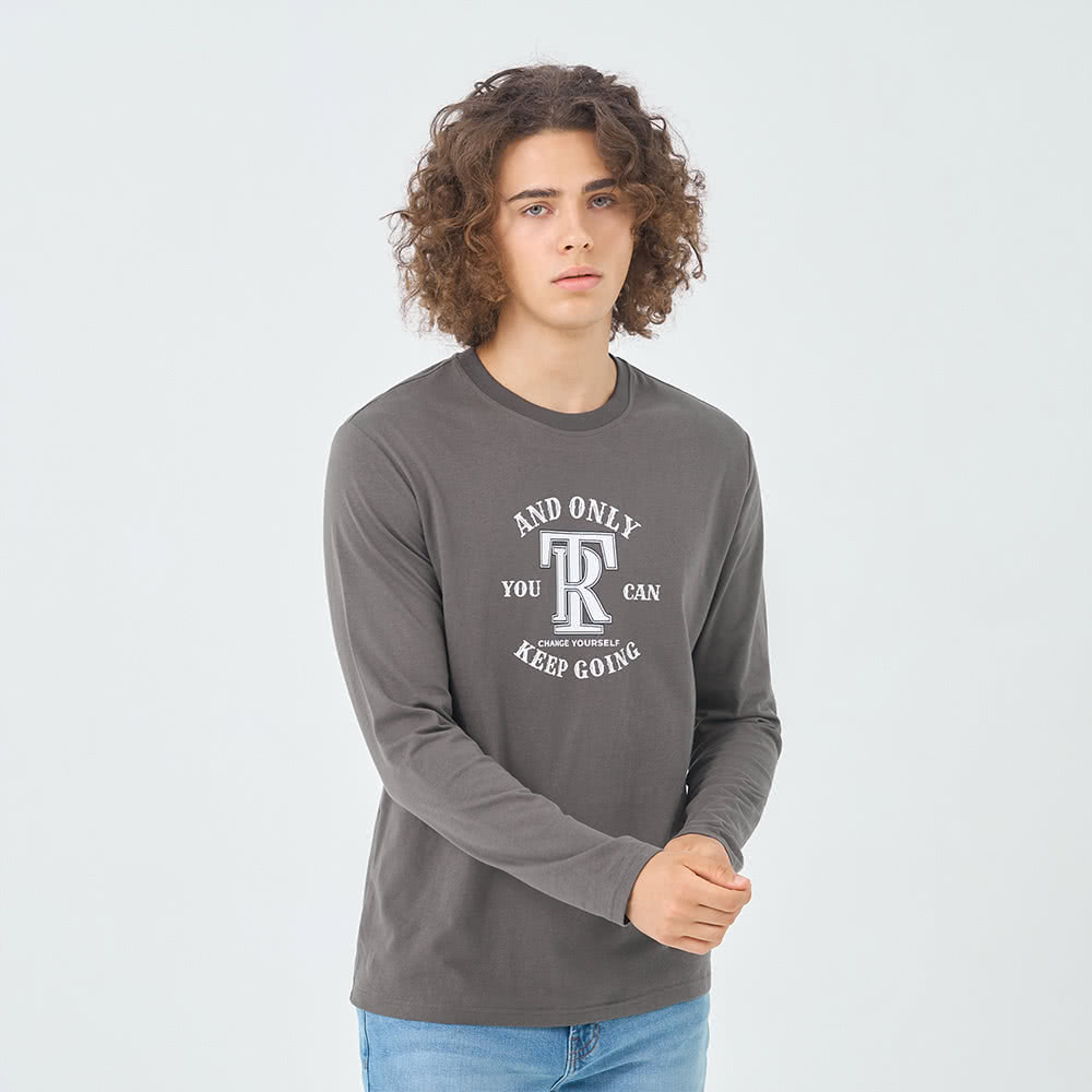 GIORDANO 佐丹奴 男裝 印花款長袖上衣(多色任選) 