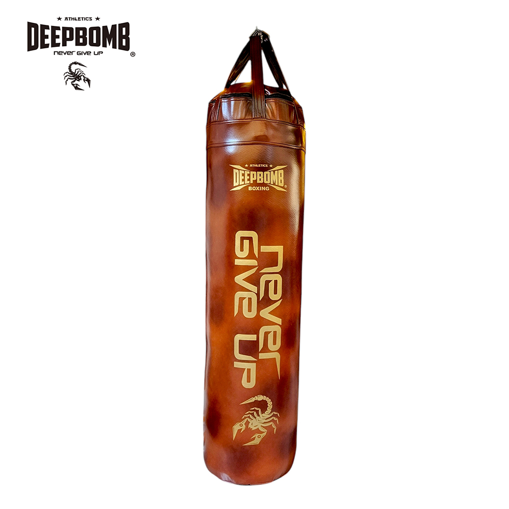 DEEPBOMB 皮革棕金字175cm手工填充高階人造皮沙包