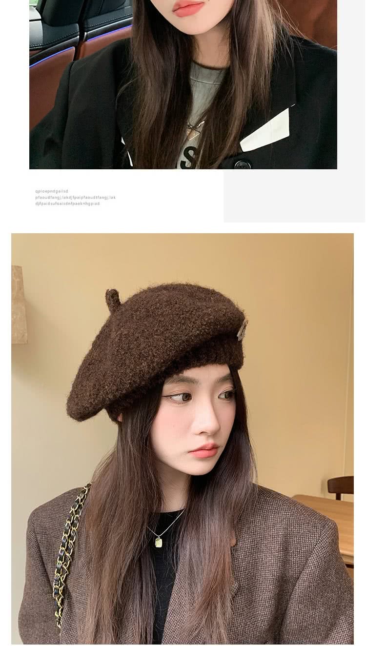 Acorn 橡果 韓系針織貝蕾帽畫家帽南瓜帽遮陽帽毛帽743