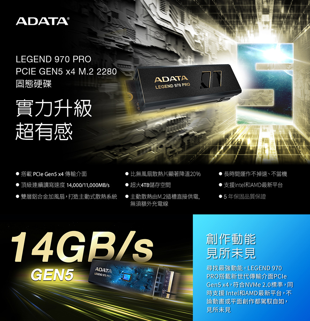 ADATA 威剛 LEGEND 970 PRO M.2 22