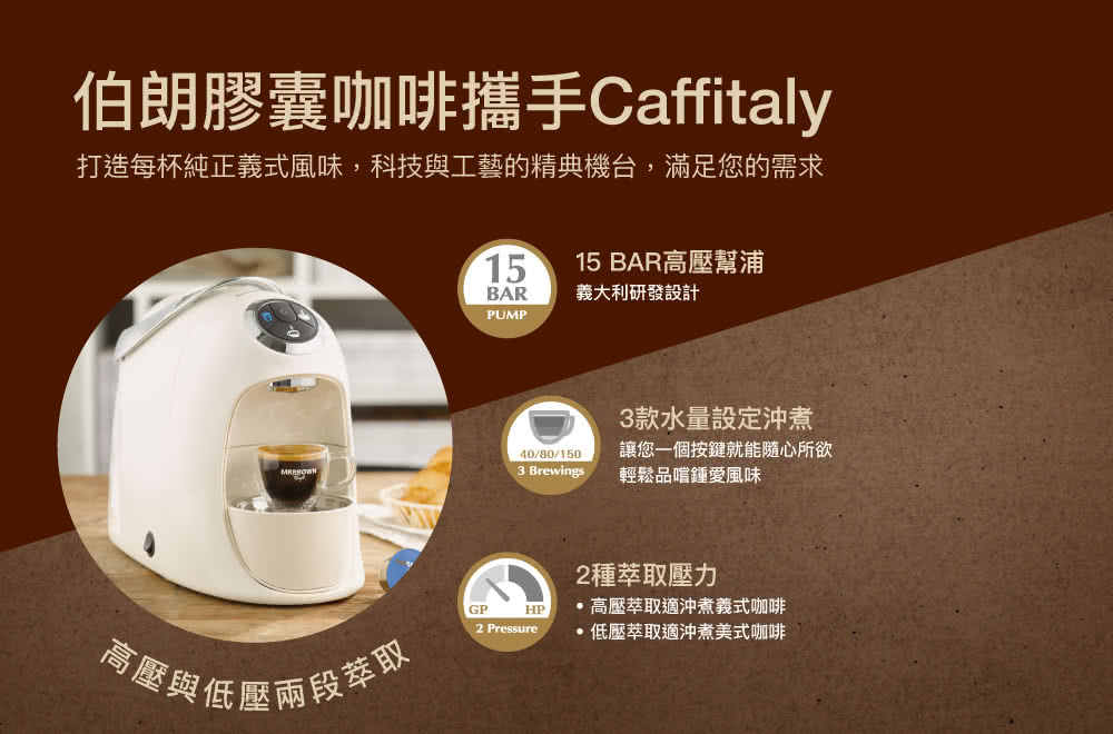 打造每杯純正義式風味,科技與工藝的精典機台,滿足您的需求