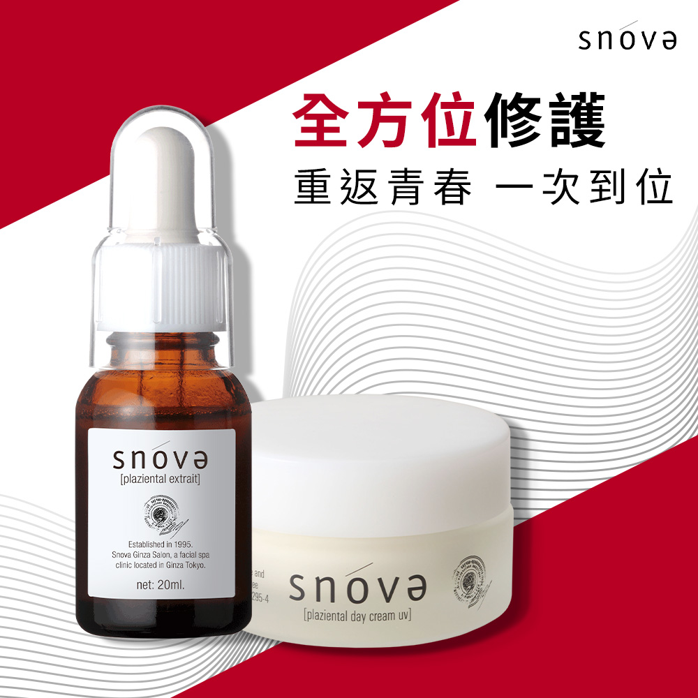 即期品 SNOVA 絲若雪滋潤養膚組(精華液20mlx1+乳