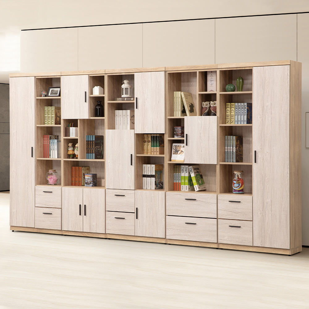 唯熙傢俱 唯樂雙色2尺書櫃(書櫃 半開放式書櫃 收納櫃 置物