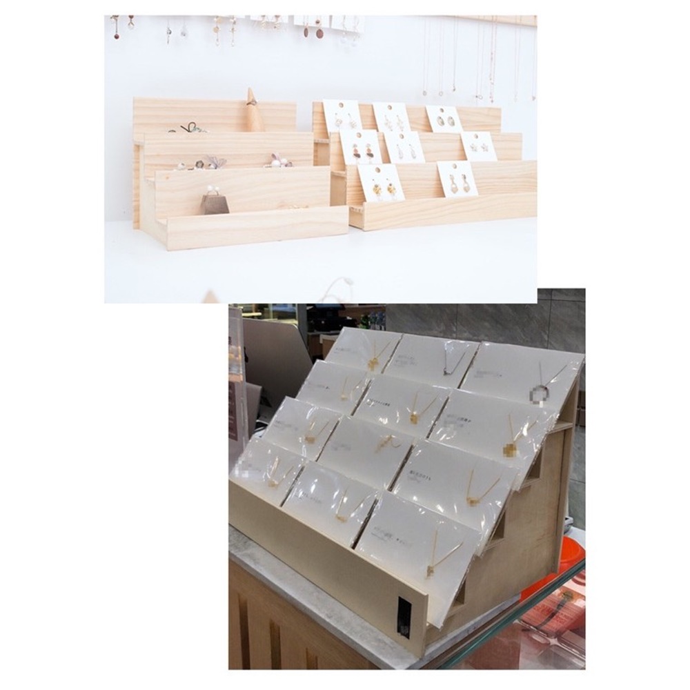 無名精選 梯形展示架-B款大號(免組裝 天然實木 置物架) 