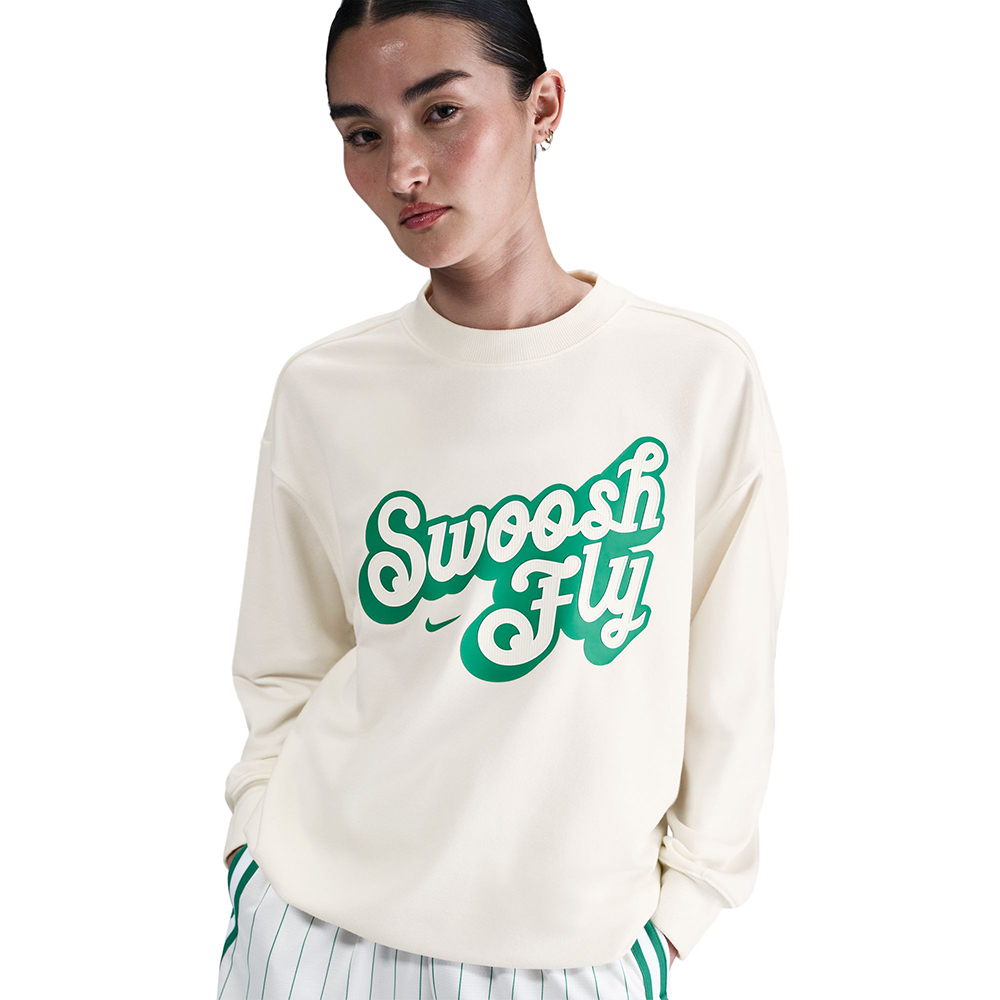 NIKE 耐吉 長袖上衣 女 大學T 寬鬆版型 毛圈布 AS