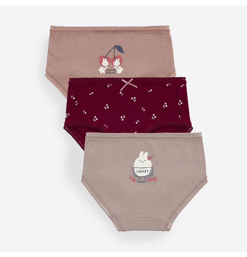 Anden Hud 女童三入組_ 抗菌系列．球球緊帶三角內褲