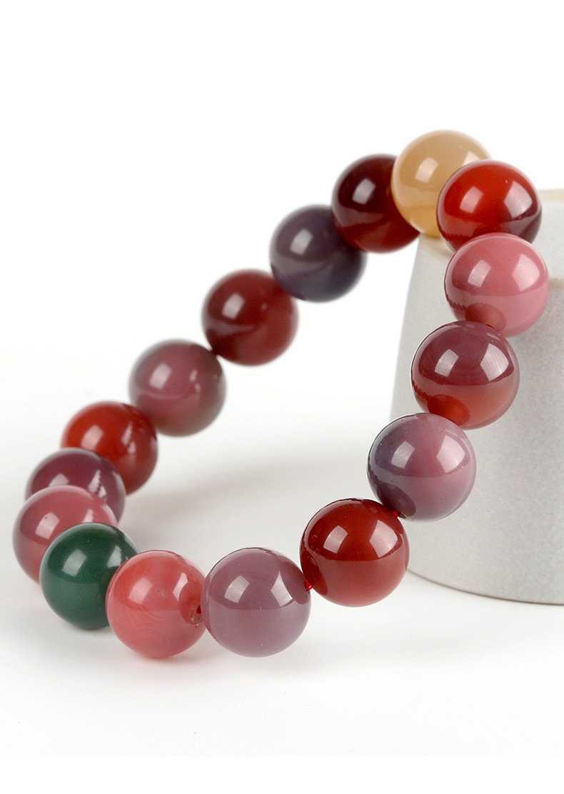 Paiya 派亞 6A鹽源瑪瑙手鏈10MM鹽源瑪瑙手串滿肉彩