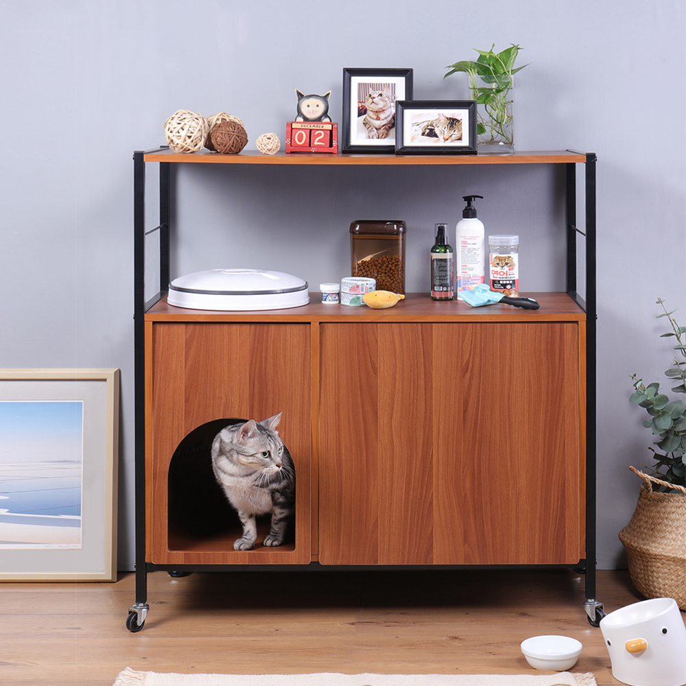 C&B 貓砂隱藏收納櫃居家多用途收納櫃置物架(貓家具 貓砂櫃